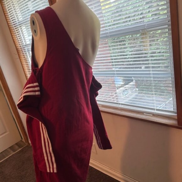 Adidas Red/White cut out Adi color Trefoil long sleeves dress, size L - Picture 4 of 6